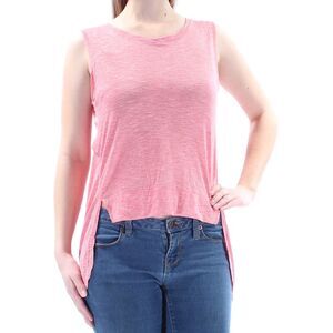 KIIND OF Womens Pink Sleeveless Jewel Neck Hi-Lo Top Size: M